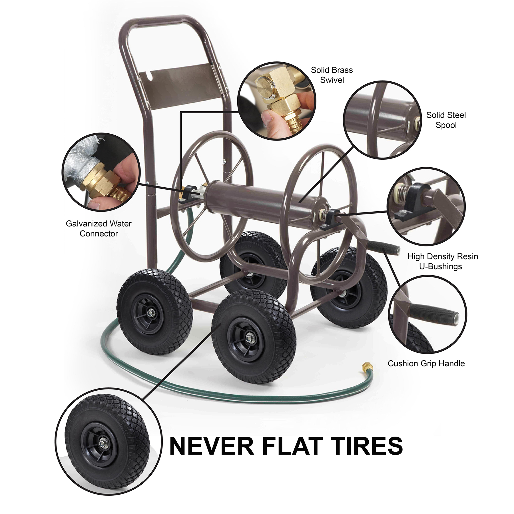 Liberty Garden Garden Hose Reel, Cart, 6 in, Steel 840 - 2