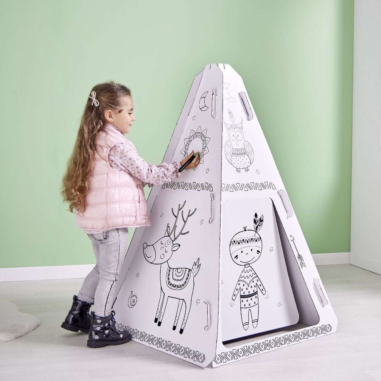 Tipi à colorier carton blanc