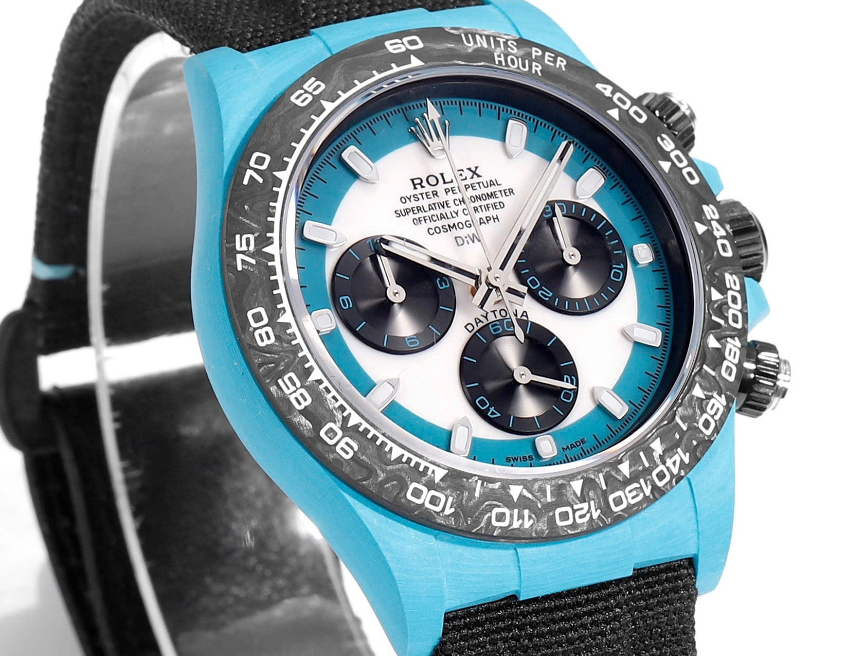 [Super Clone]Rolex Daytona DIW Carbon Tifany “CELESTE INVERT” 40mm Replica 1:1 – Top Quality Version