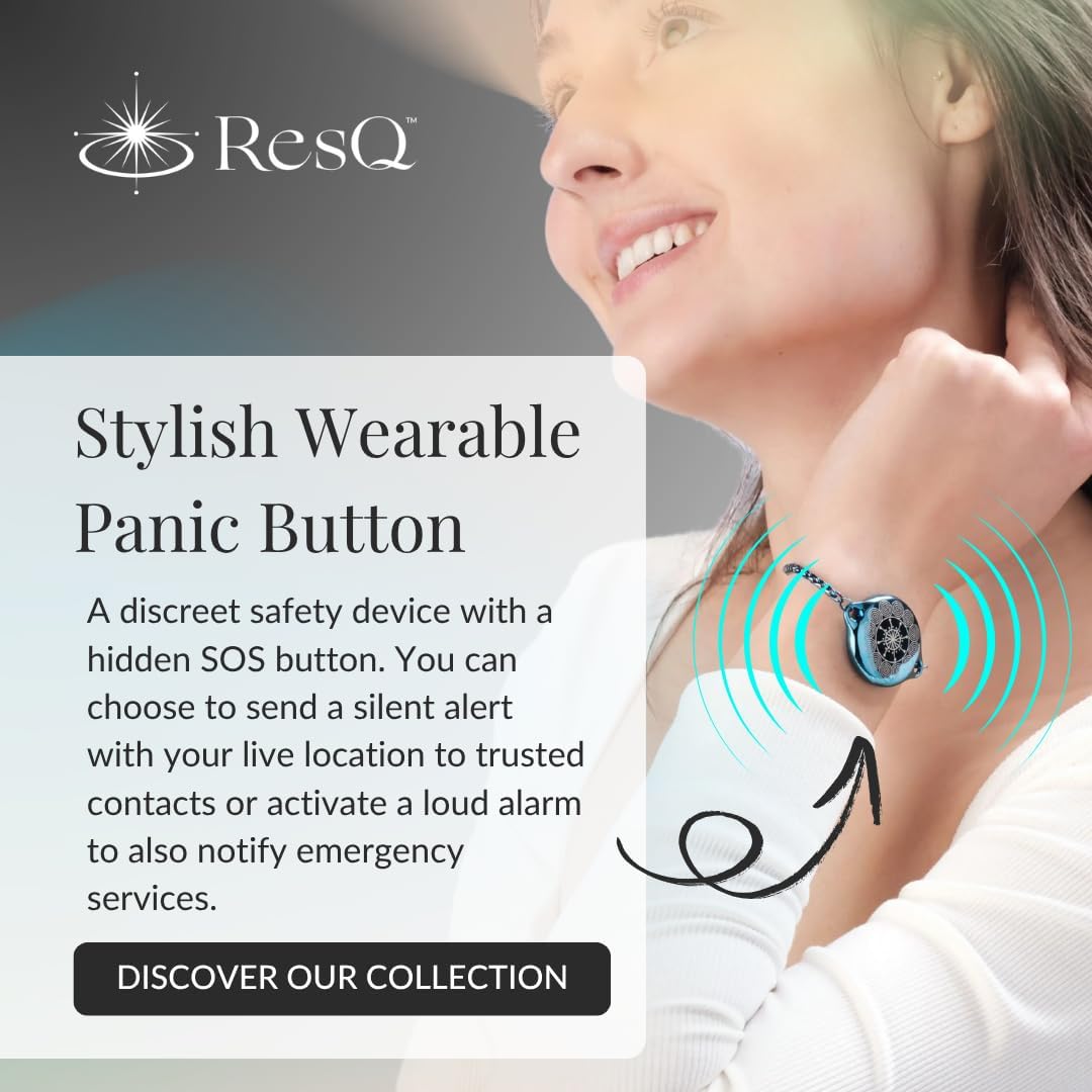 ResQ Jewelry, Maitri Smart Bluetooth Safety Bracelet, Discreet Wearable Safety Device - GPS Location Tracking, Audio Recording, One Touch Activation (Rose Gold)