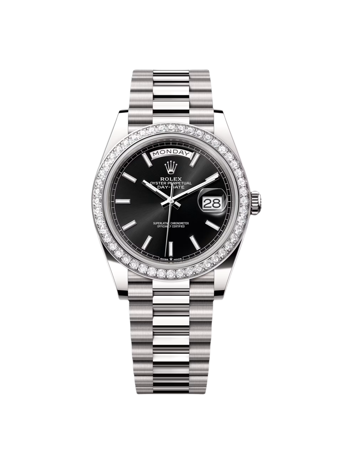 【Super Clone】RLX  Day-Date 40mm 228349RBR-0002 Bright Black Dial President Bracelet
