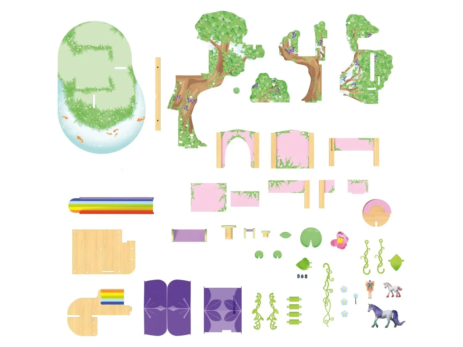 Playtive Ferme, enclos de zoo ou arbres  fes