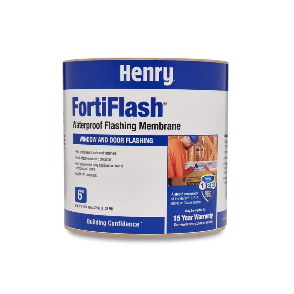 Henry FortiFlash 25 mil Self-Adhered Waterproof Flashing Membrane Roll, 6 in. x 75 ft