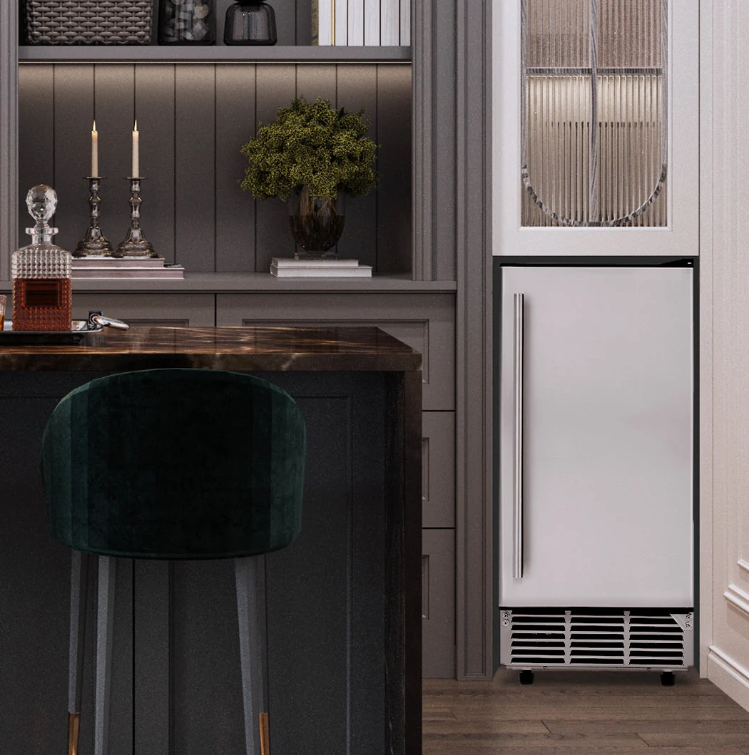 Newair Undercounter Ice Maker for Home. Clear Ice, 80 lbs/day - Stainless Steel