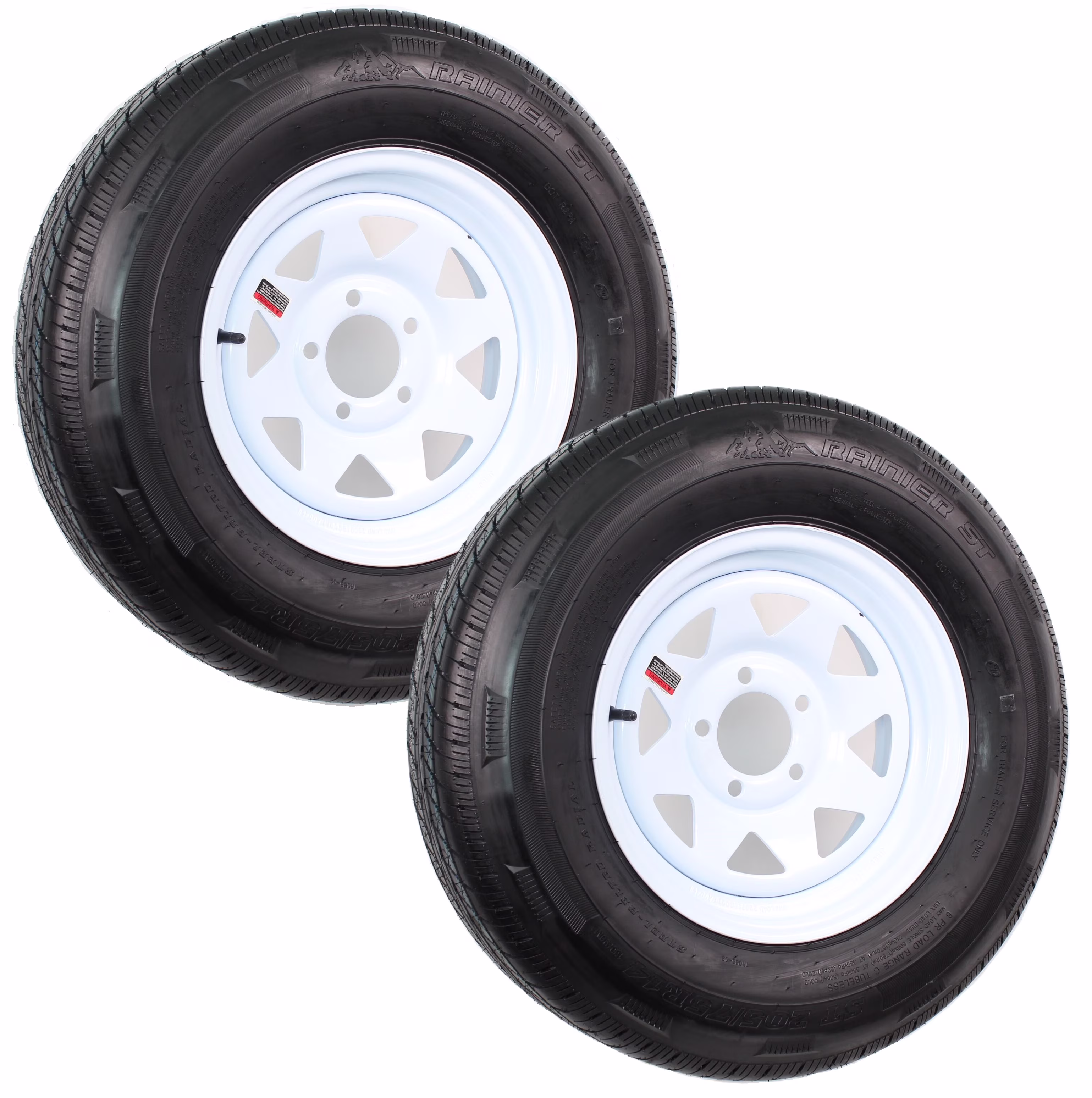Ecustomrim 2 - Pk Radial Trailer Tire on Rim ST205/75R14 Load D 14