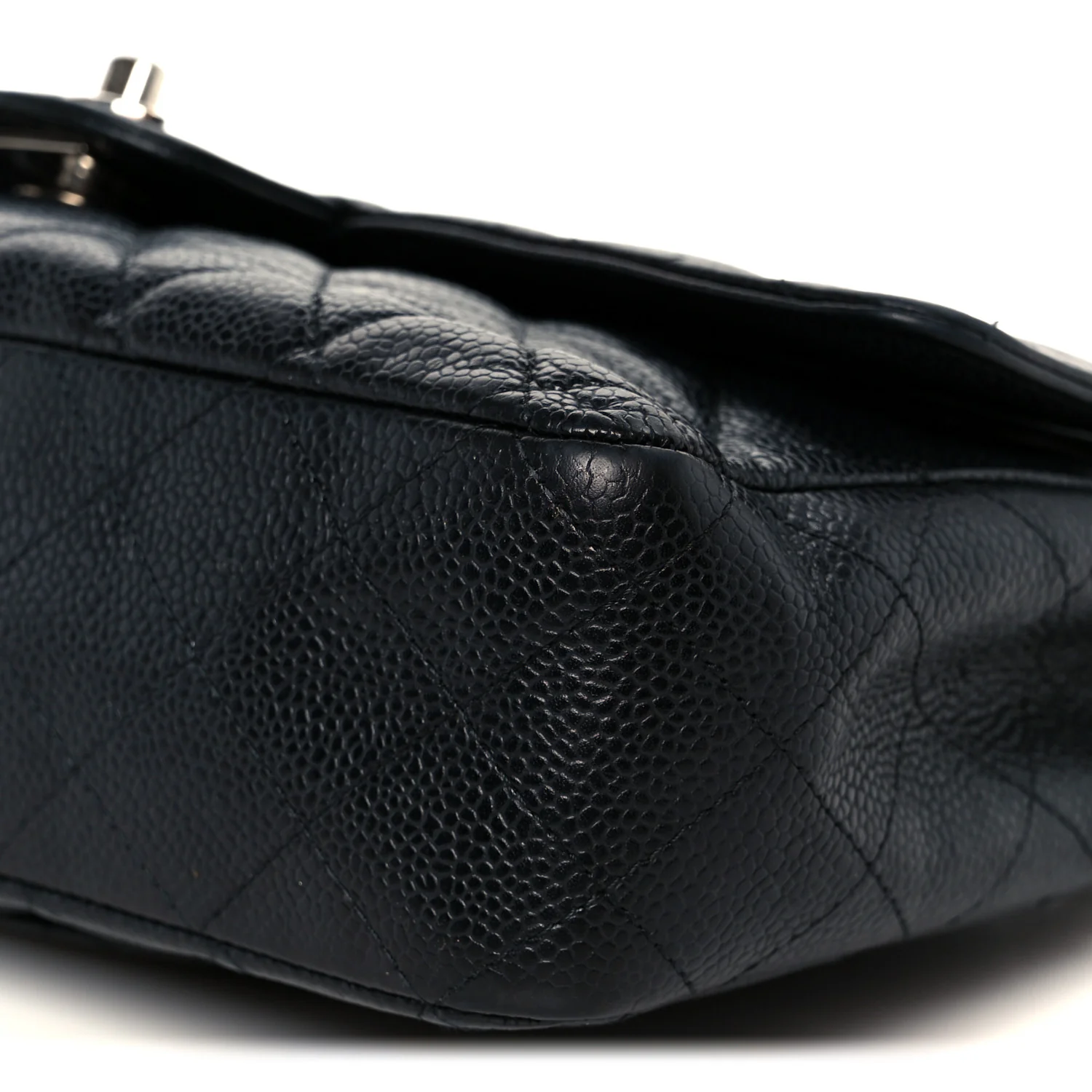 Caviar Quilted Medium Double Flap Black