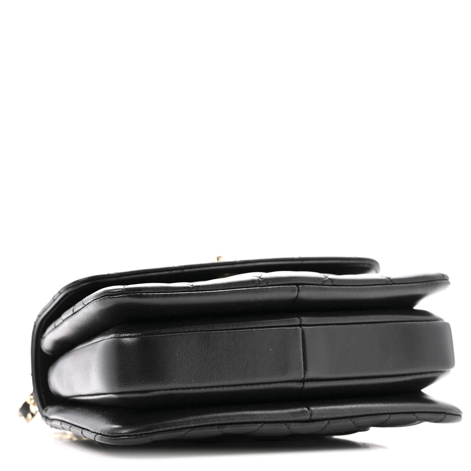 Lambskin Crystal Quilted Mini Trendy CC Dual Handle Flap Bag Black