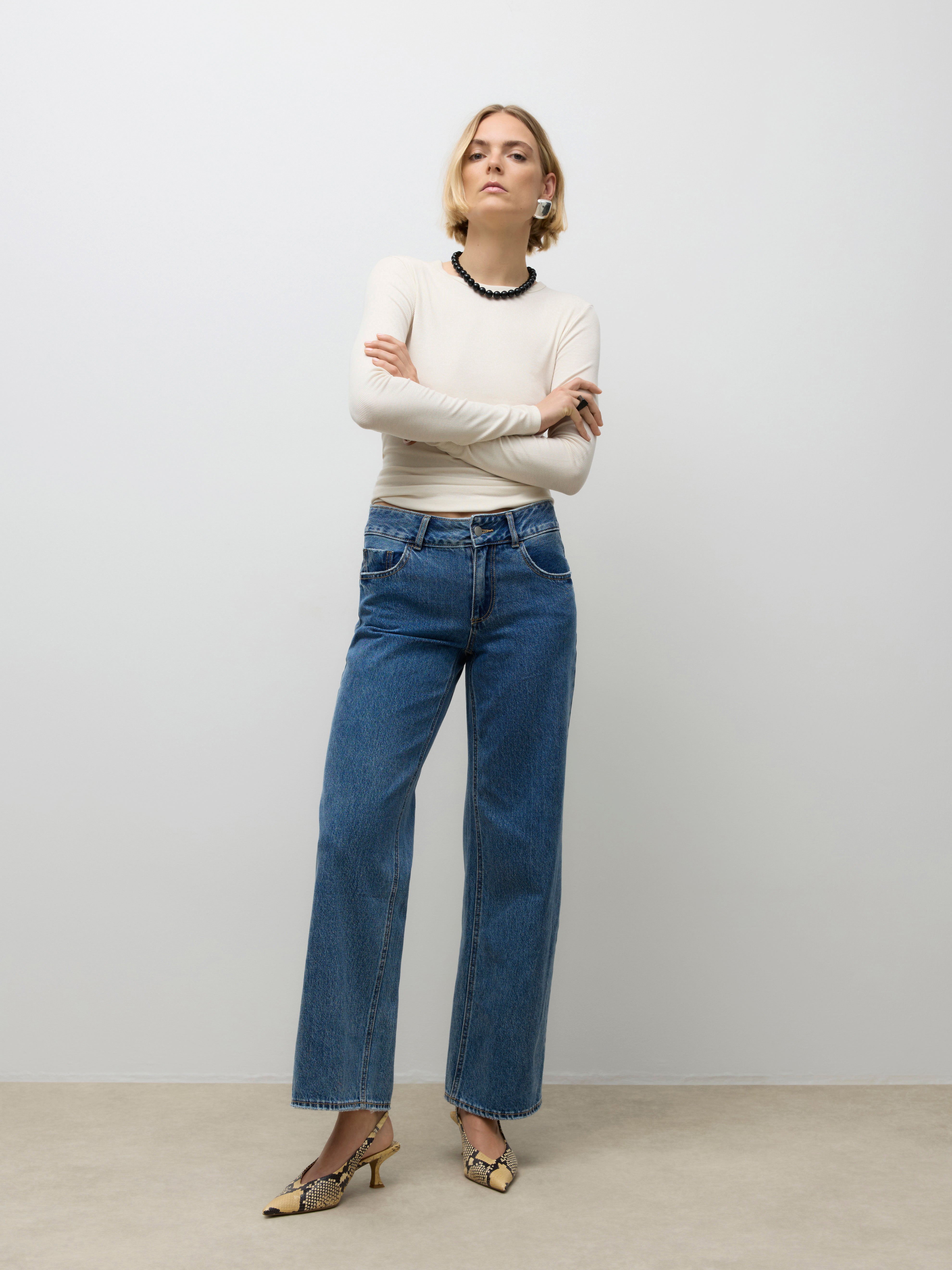 VERO MODA® AWRENA Mid rise Wide Leg Fit Jeans