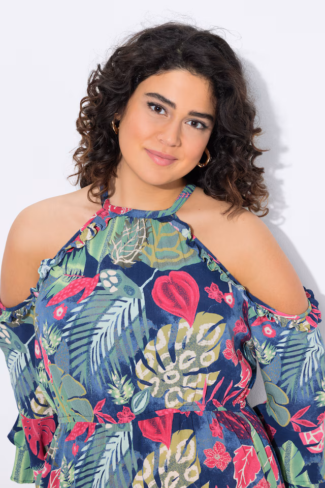 Printed Cold Shoulder Dress