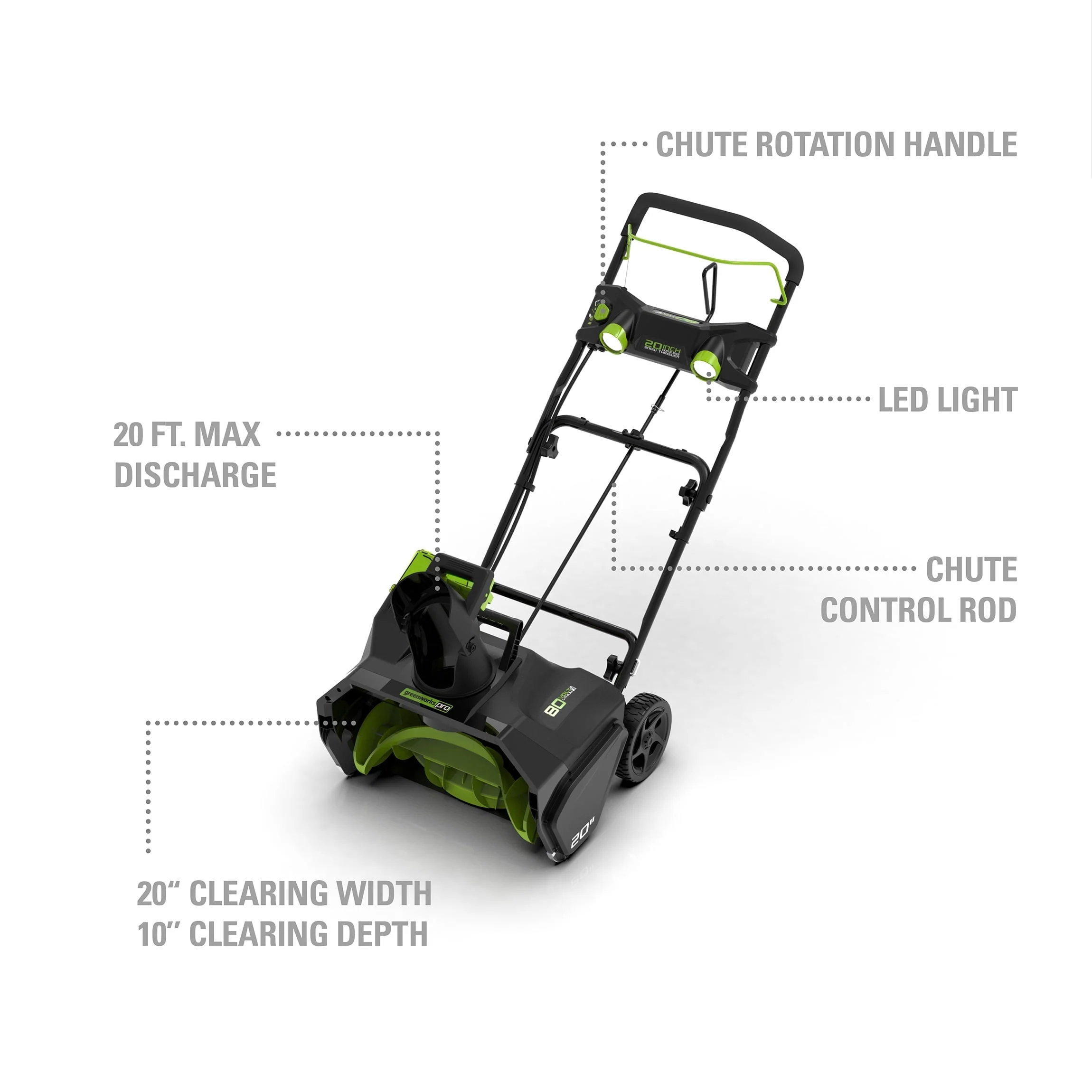 PRO 80V 20-inch Cordless Brushless Snow Blower, Battery Not Included, 2601302 - Image 2
