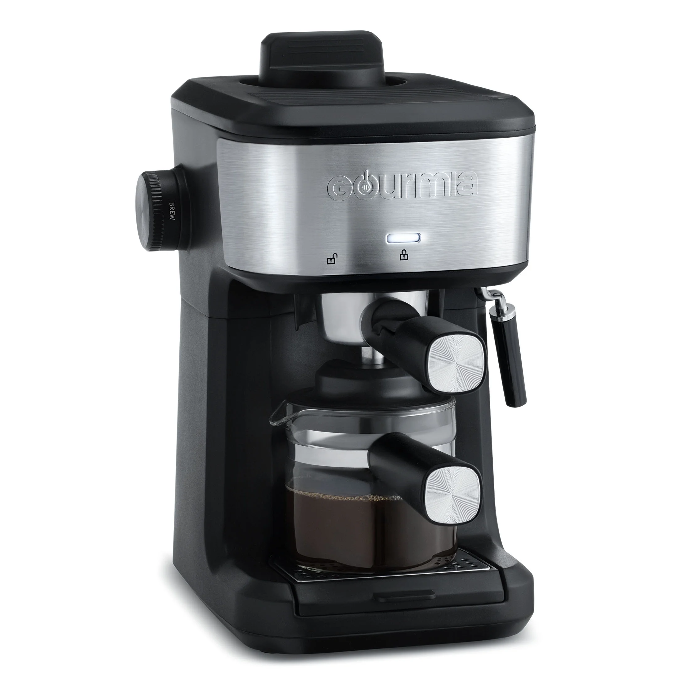 4-Shot Steam Espresso, Cappuccino, and Latte Maker with Frothing Wand, Black, New - Image 6