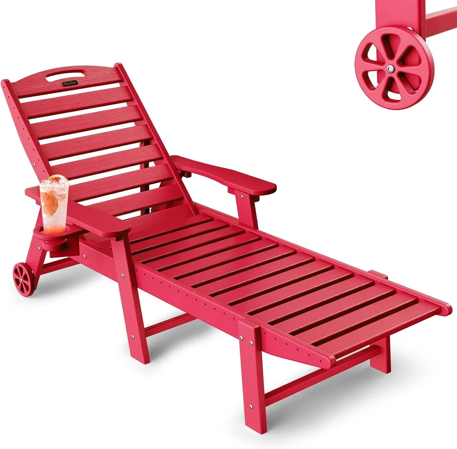 Chaise longue d'extérieur en PEHD 6 positions