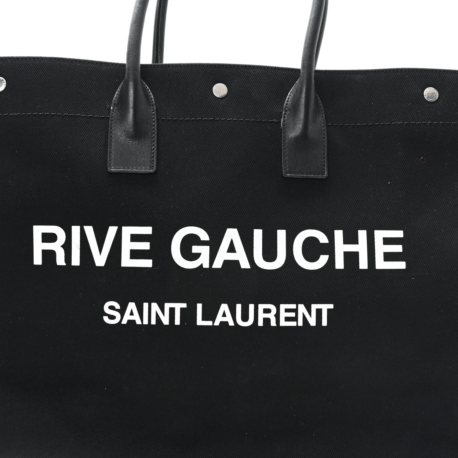 Linen Calfskin Rive Gauche Tote Black