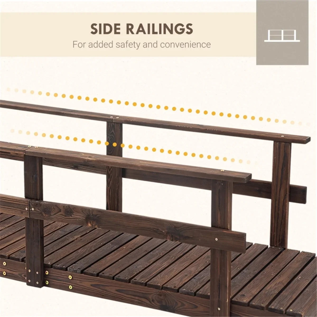 5 ft Wooden Garden Bridge Arc Footbridge