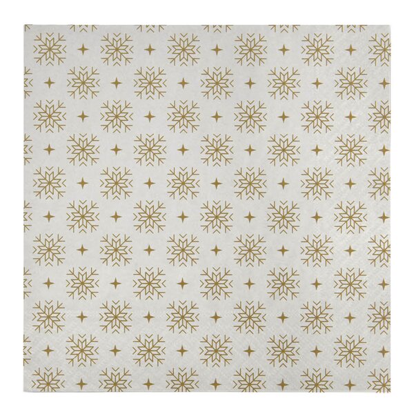 Snowflakes servietter 40 stk hvit gull