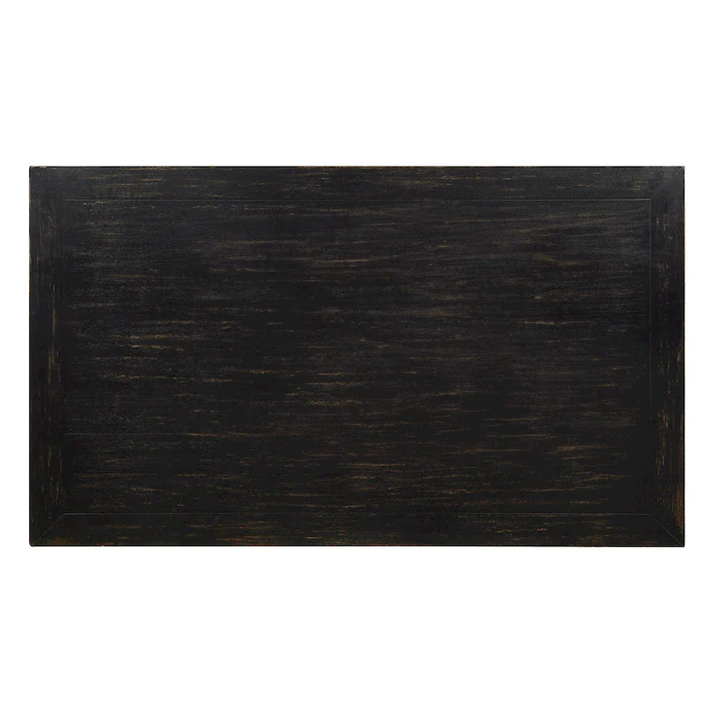 Rectangular Solid Wood Dining Table – Antique Black