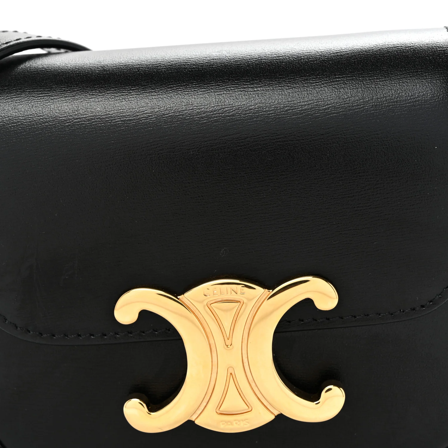 Shiny Calfskin Mini Triomphe Black