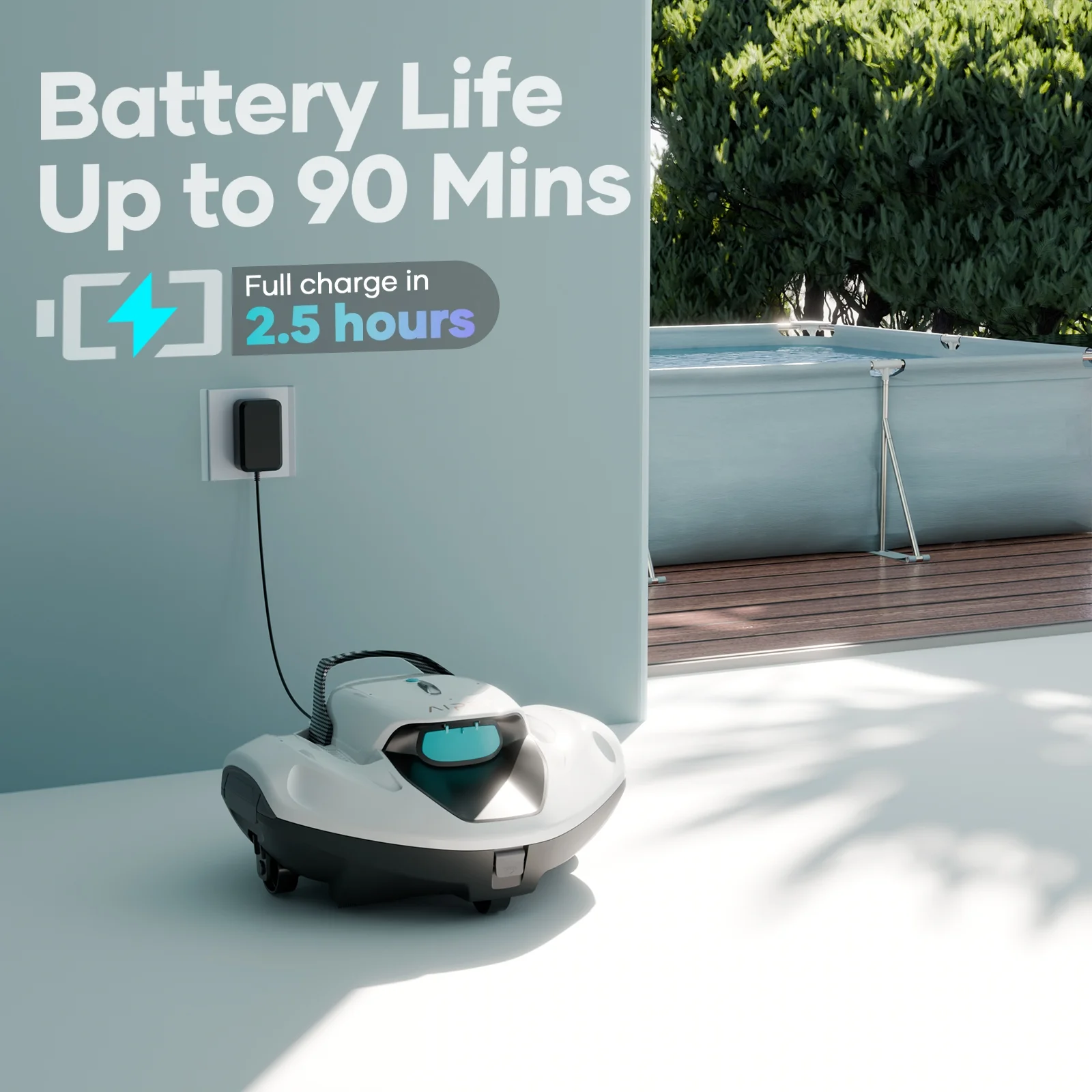 Scuba 800W Cordless Robotic Automatic Pool Cleaner for Above Ground Pools - Image 10