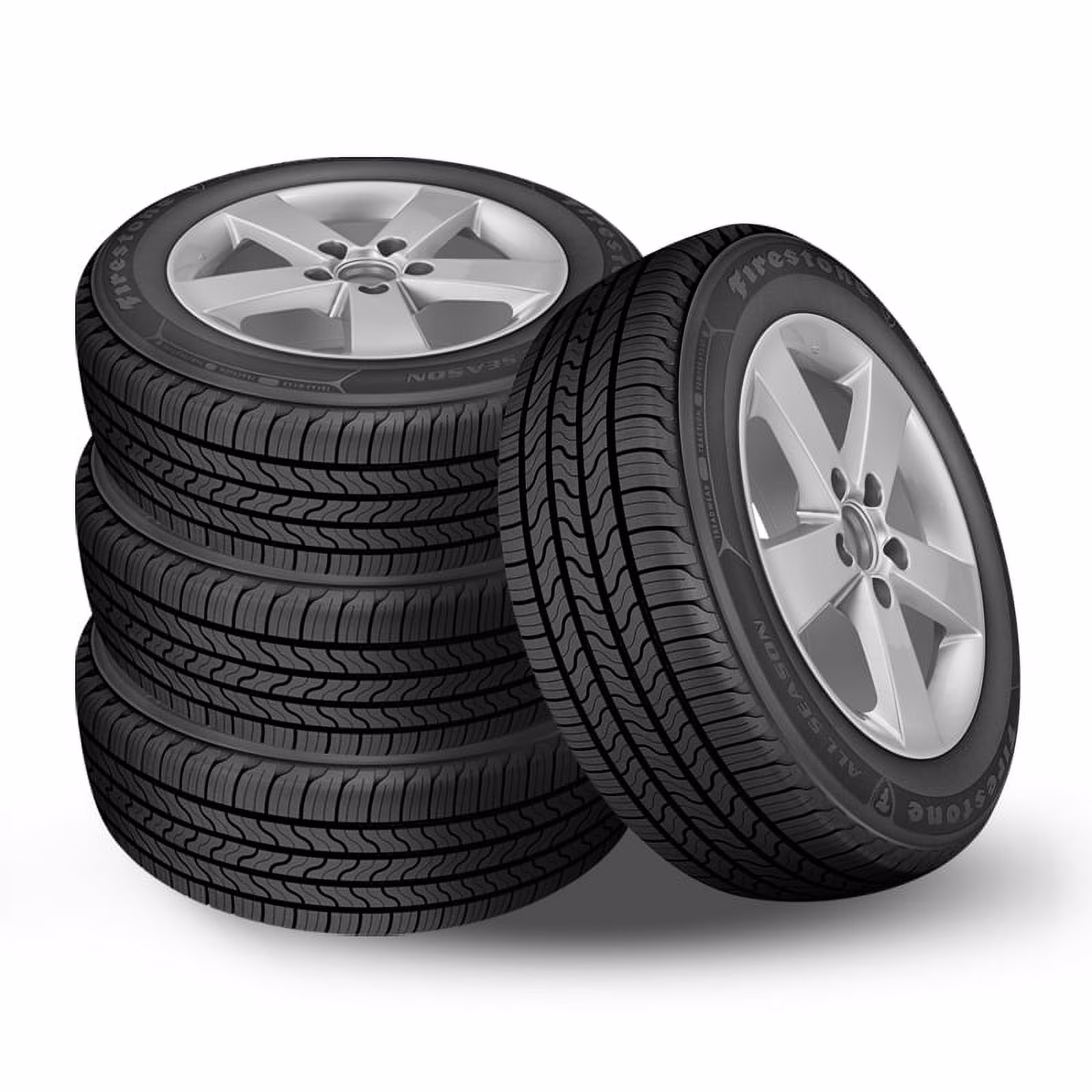 Set of 4 New Firestone All-Season 235/55R17 99T Touring Tires 65, 000 Mile Warranty FS006256 / 235/55/17 / 2355517