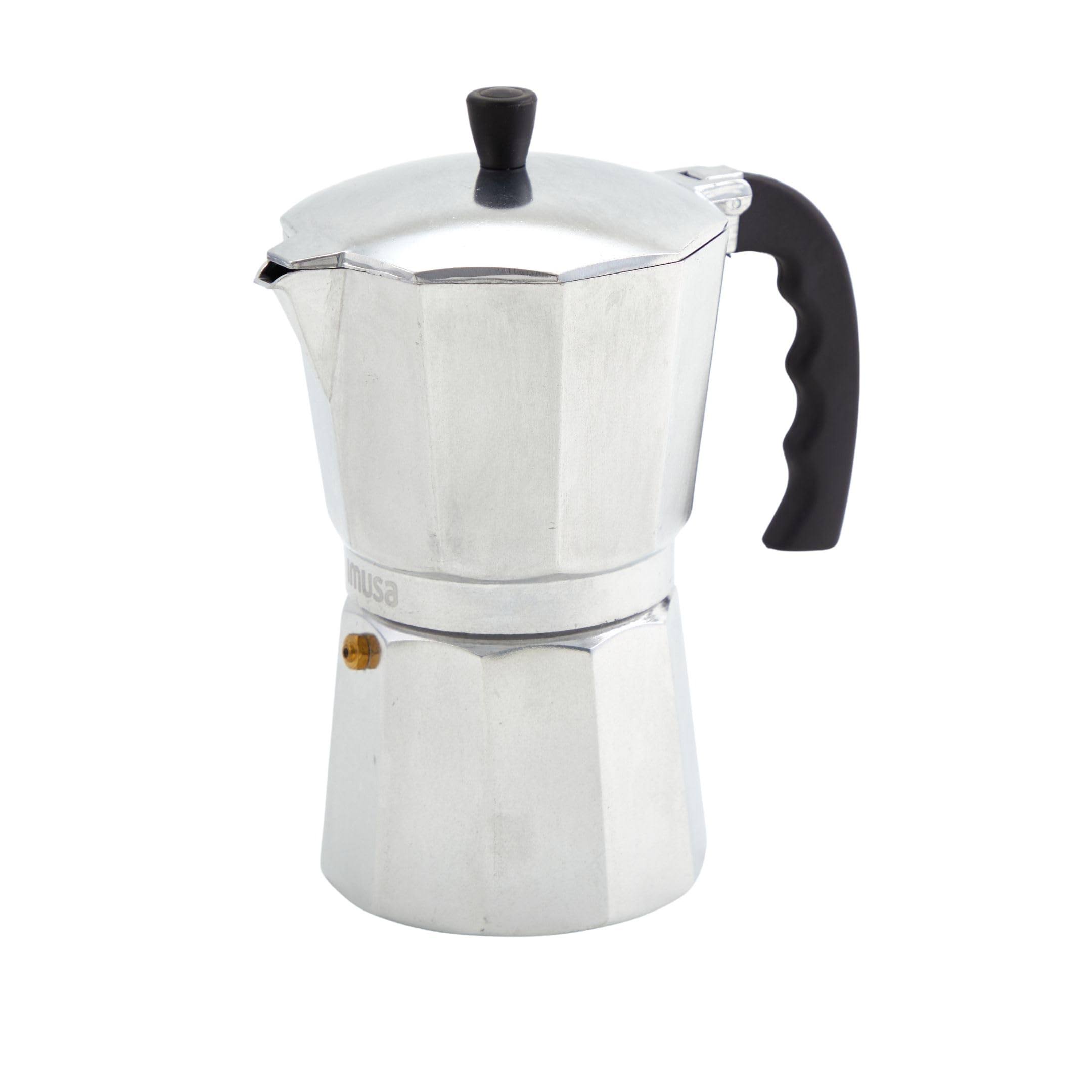 Imusa 6-Cup Espresso Coffee Maker with Cool Touch Handle, Silver
