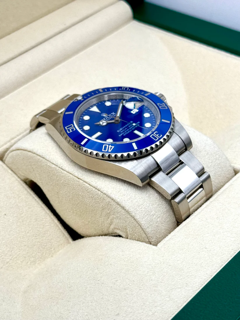 [Super Clone]Rolex Submariner Date Smurf 18ct  41mm White Gold / Blue R116619LB