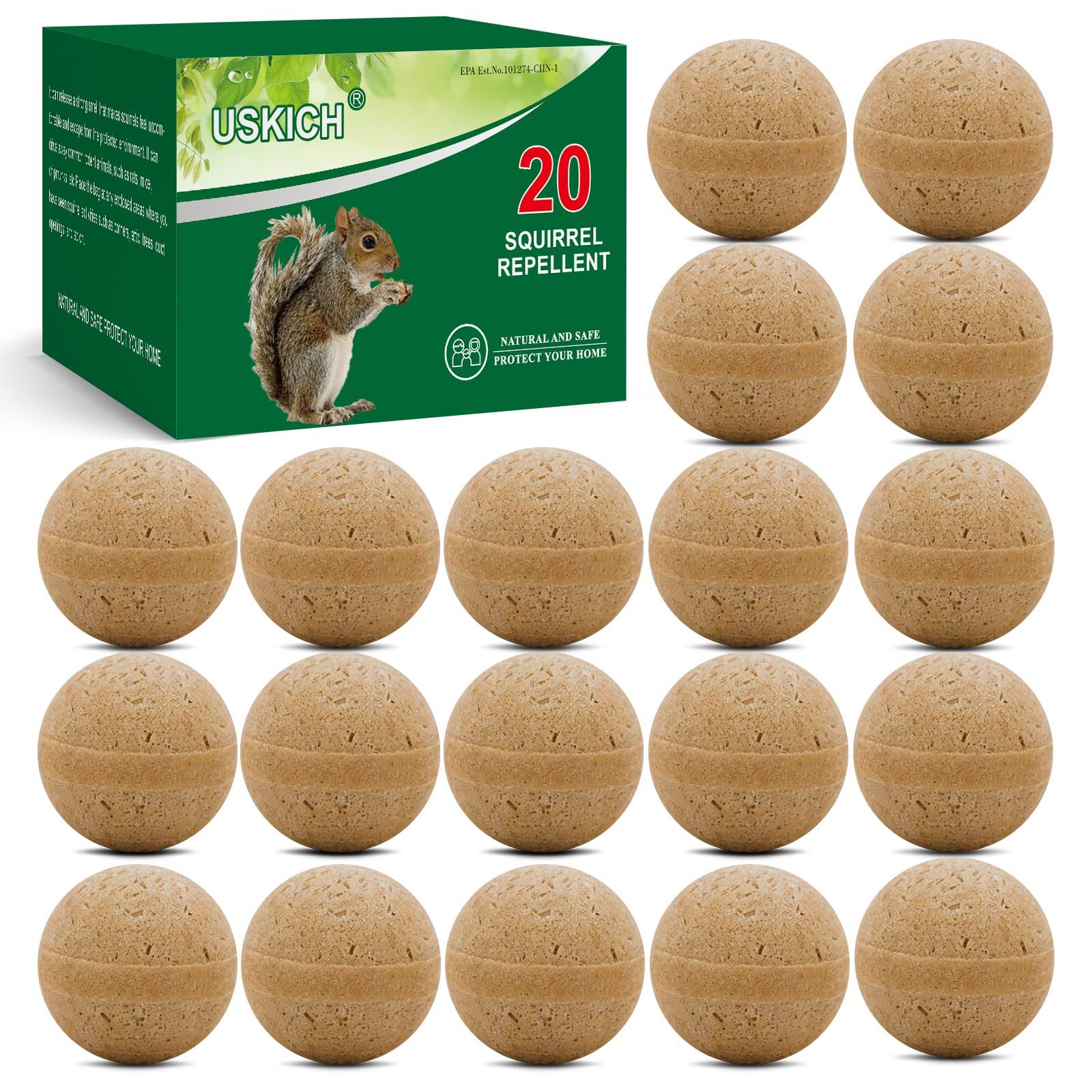 USKICH 20Pack Squirrel Repellent Outdoor, Chipmunk Repellent Outdoor,Rodent Repellent,Squirrel Repellent for Attic and Cars Engines, Ultra Powerful