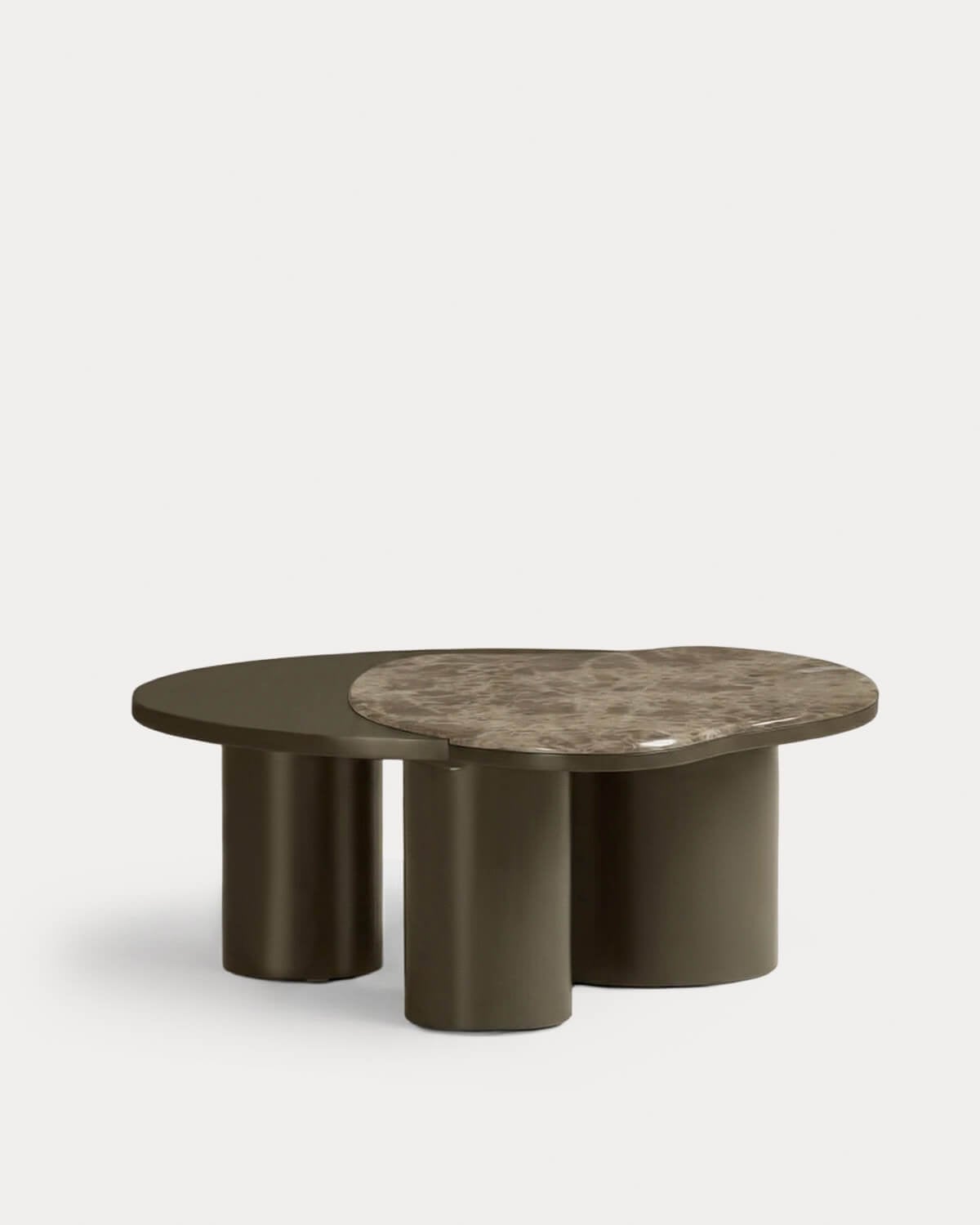 Zenia - Mesa de Centro de Mármol y Madera (80x73 cm) Zenia