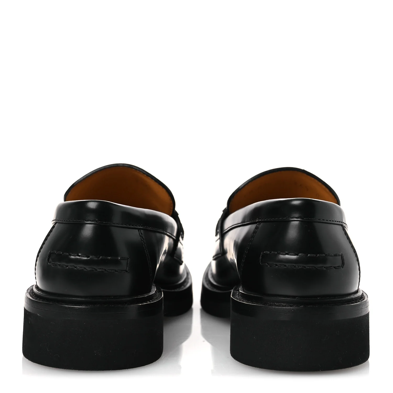 Brushed Calfskin Boy Platform Loafers 35.5 Black