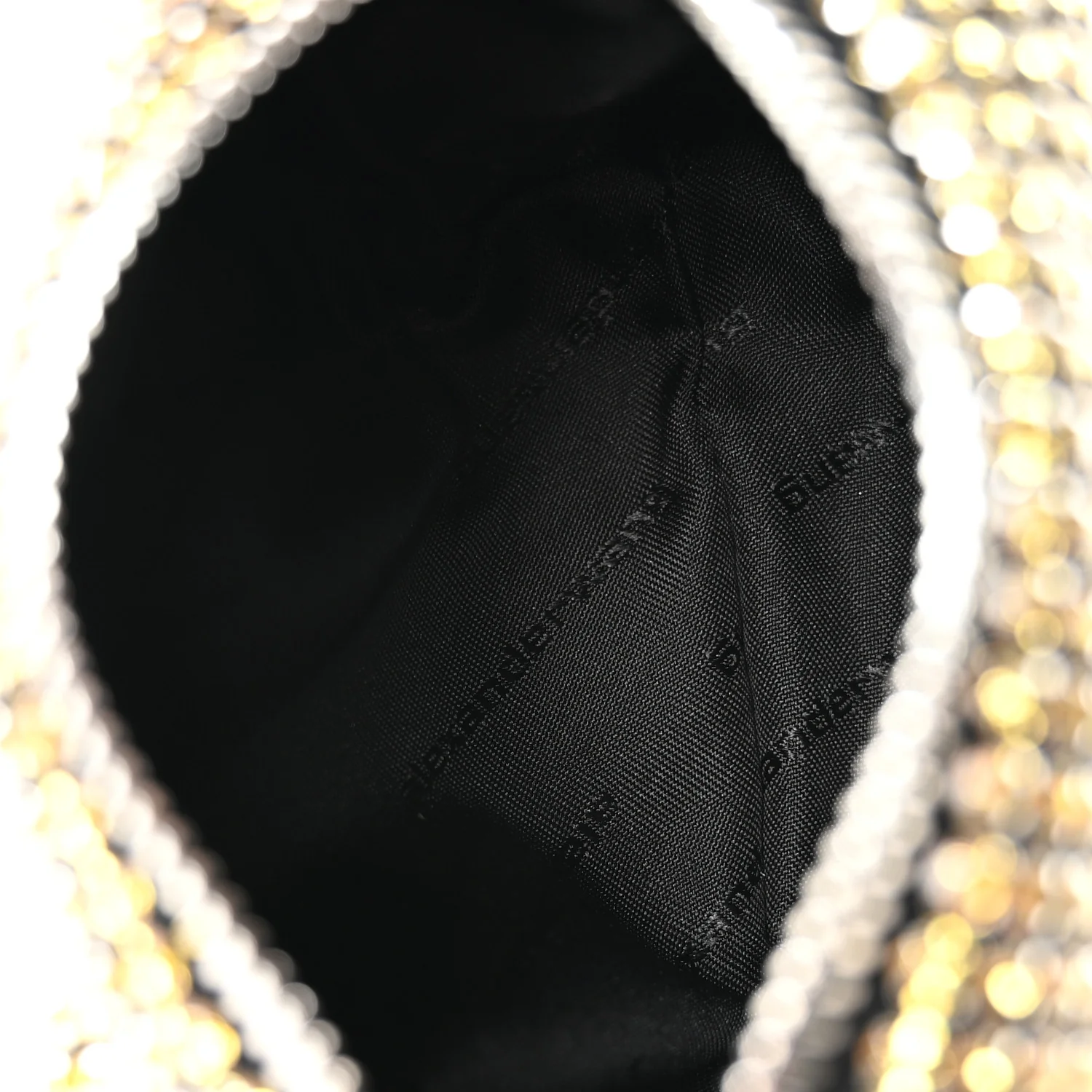 Mesh Crystal Rhinestone Mini Heiress Pouch Porcelain