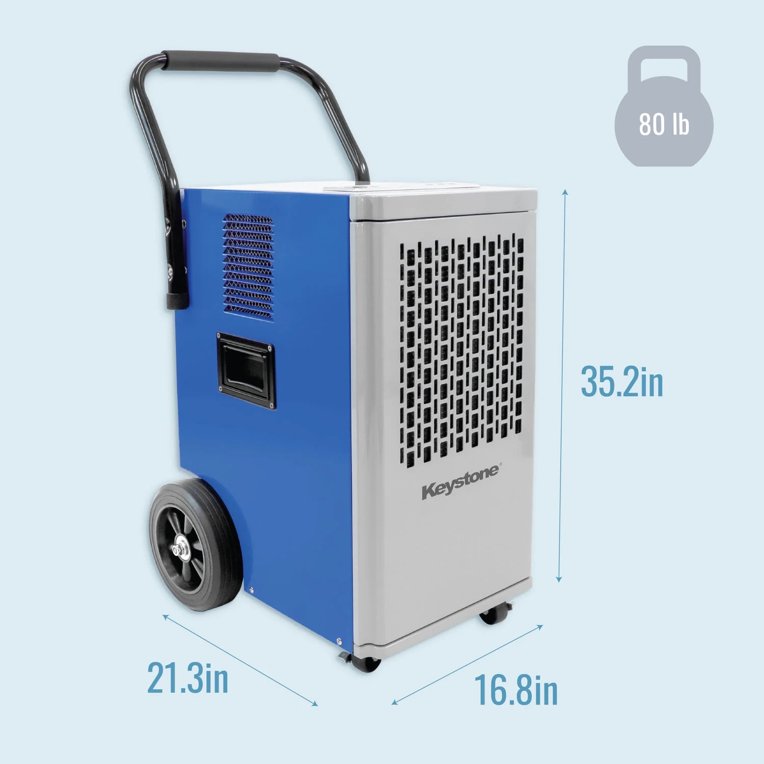 Keystone 110-Pint up to 2000 Sq ft Portable Commercial Dehumidifier, KSTAD110PD