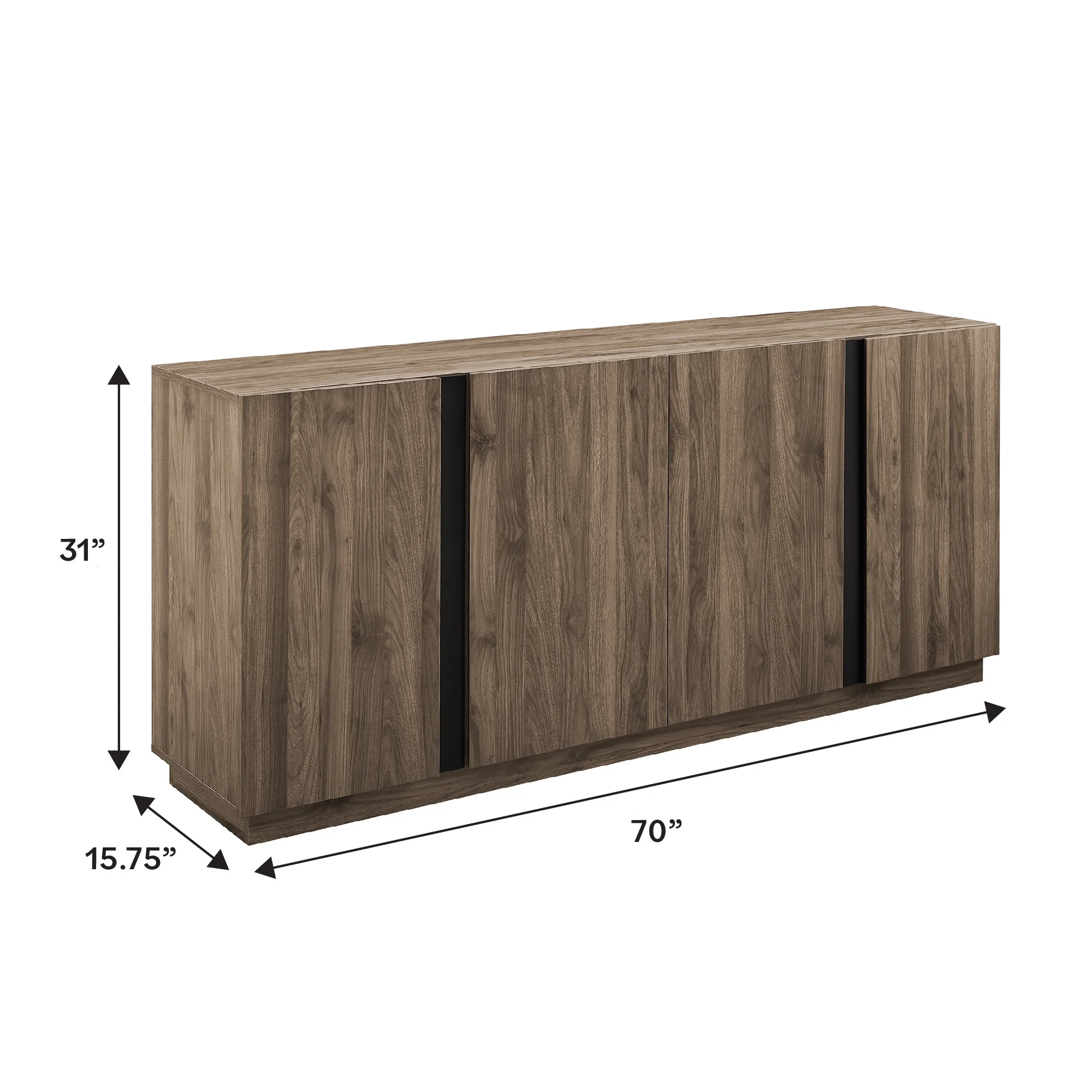 Modern 4-Door TV Stand for TVs up to 80��, Slate Grey - Image 7