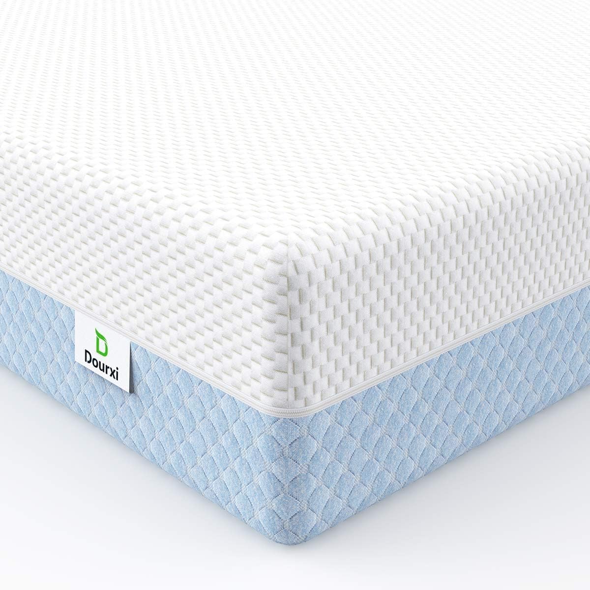 Matelas pour berceau, matelas double face en mousse à mémoire de forme confortable pour lit d'enfant, matelas bébé respirant triple couche de qualité supérieure pour nourrisson et jeune enfant avec housse extérieure amovible - Blanc et gris