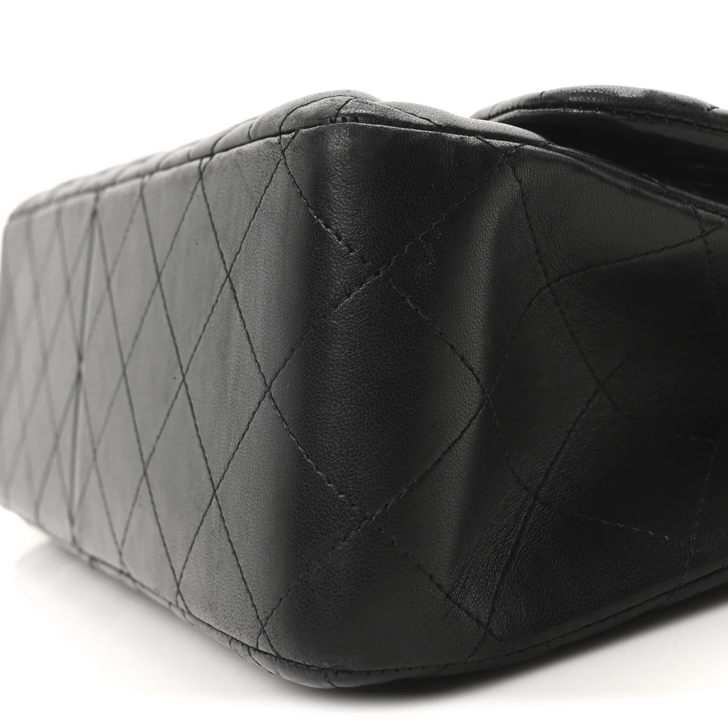 Lambskin Quilted Jumbo Double Flap Black
