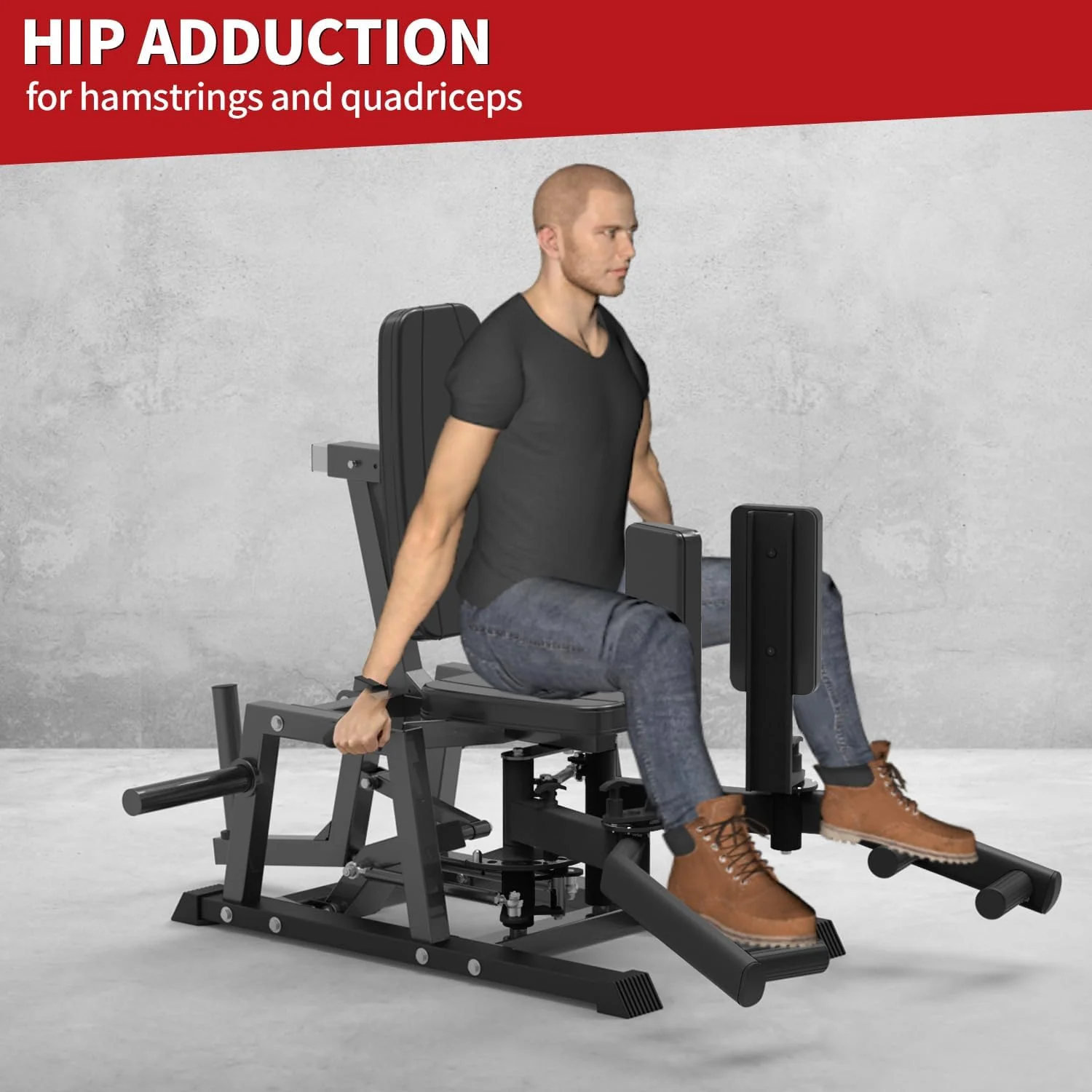 Hip Abductor Machine, Inner and Outer Thigh Machine with 6 Levels Gear System for Home, Black(Black) - Image 4