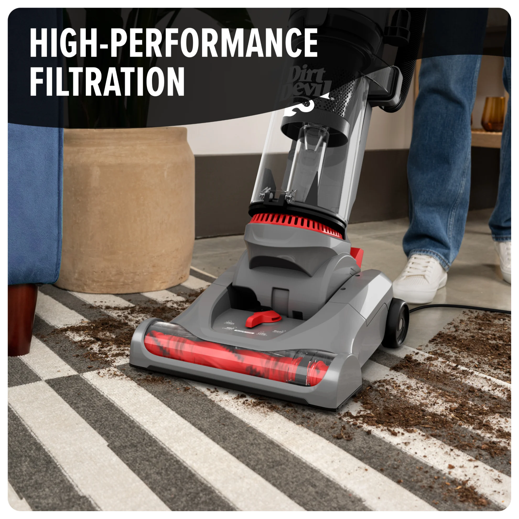 Performance Pet Bagless Upright Vacuum Cleaner, Pet Friendly, for Carpet Hard Floors, Above Floor Cleaning, Lightweight, UD76211V, Gray - Image 5