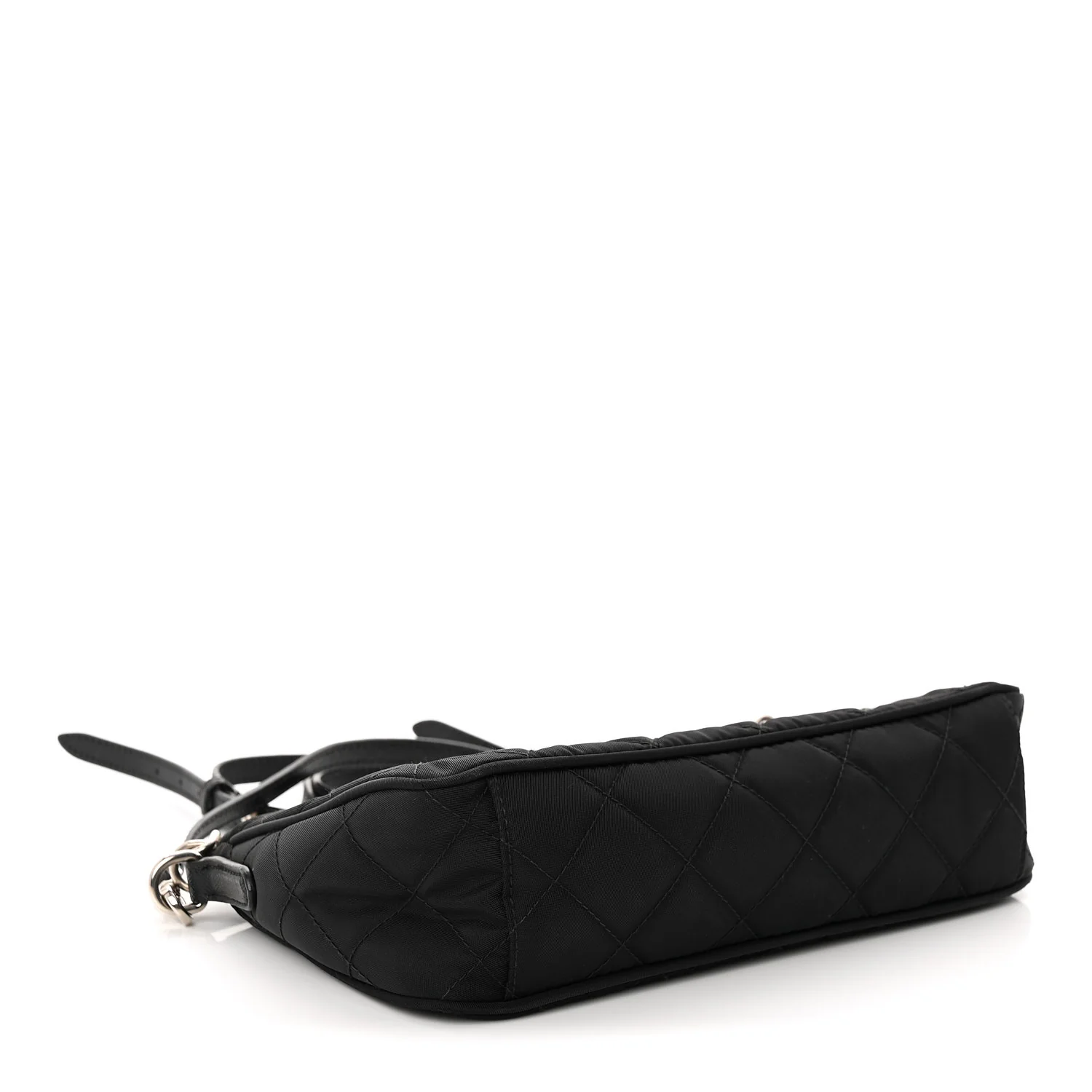Nylon Tessuto Impuntu Quilted Crossbody Bag Black