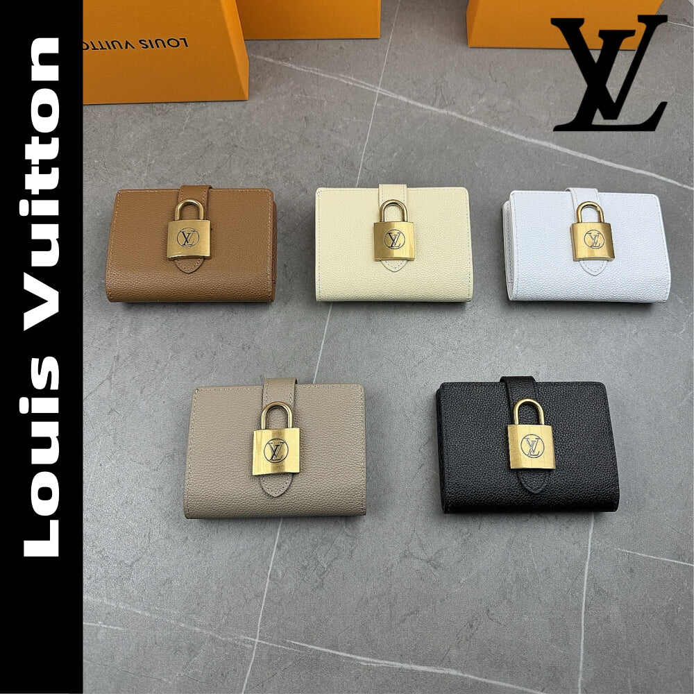 【ルイヴィトン】折りたたみ財布 コンパクト ロゴ ギフトに5色