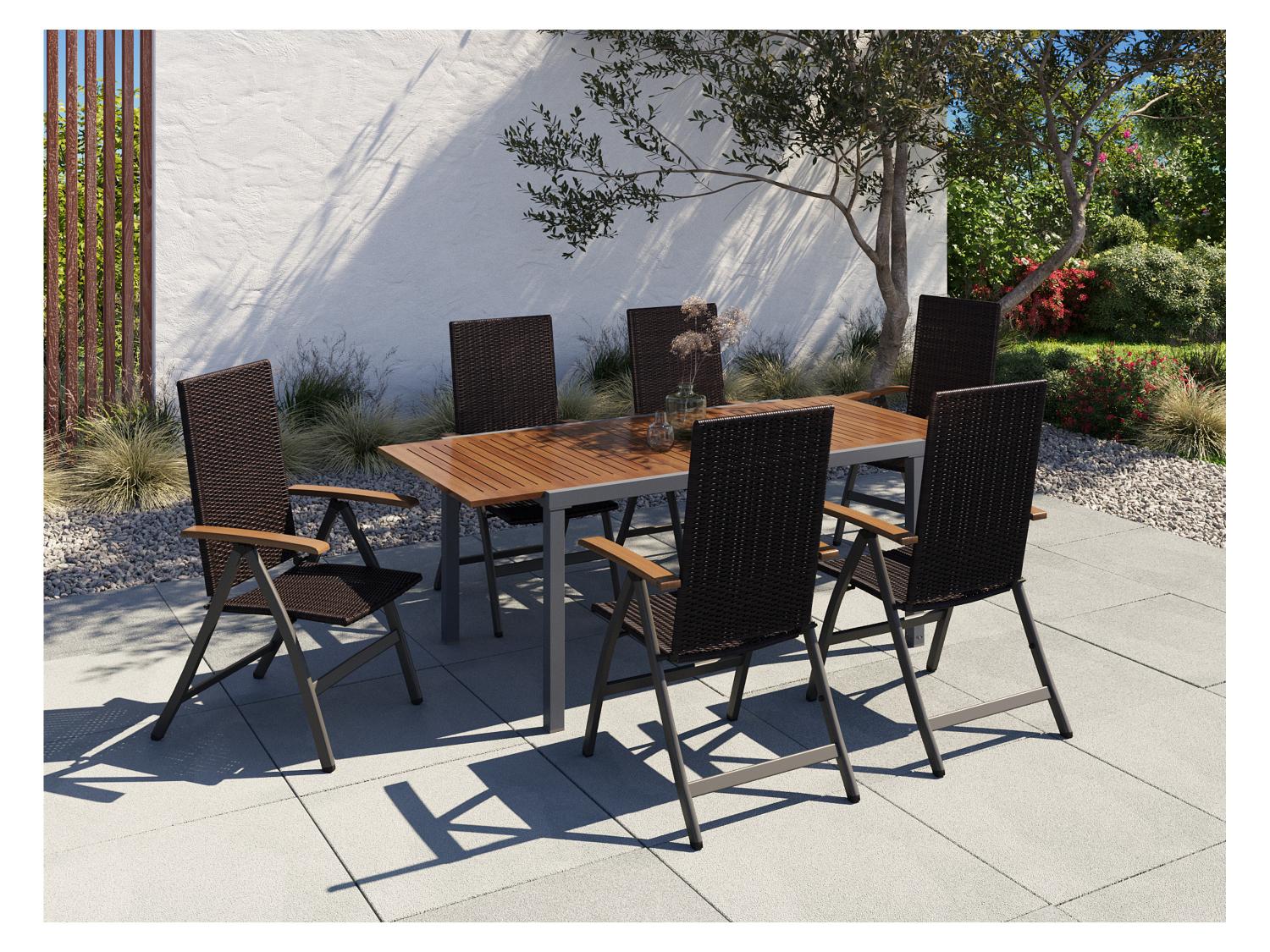 LIVARNO Table de jardin + Lot de 6 fauteuils Valencia