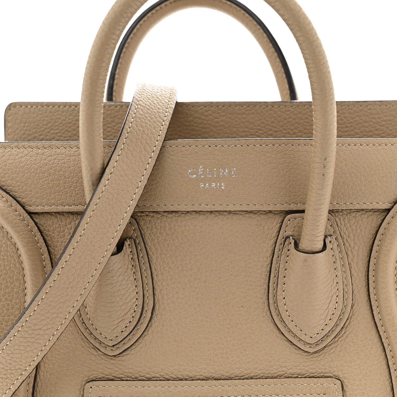 Drummed Calfskin Nano Luggage Dune