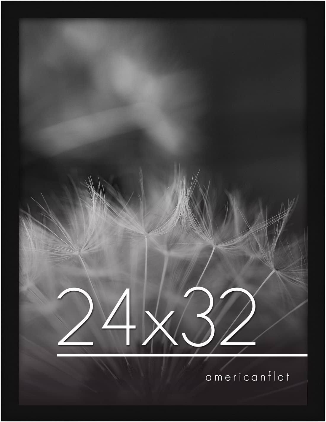 Americanflat 24x32 Poster Frame in Black - Composite Wood with Polished Plexiglass - Horizontal and Vertical Formats for Wall with Hanging Hardware