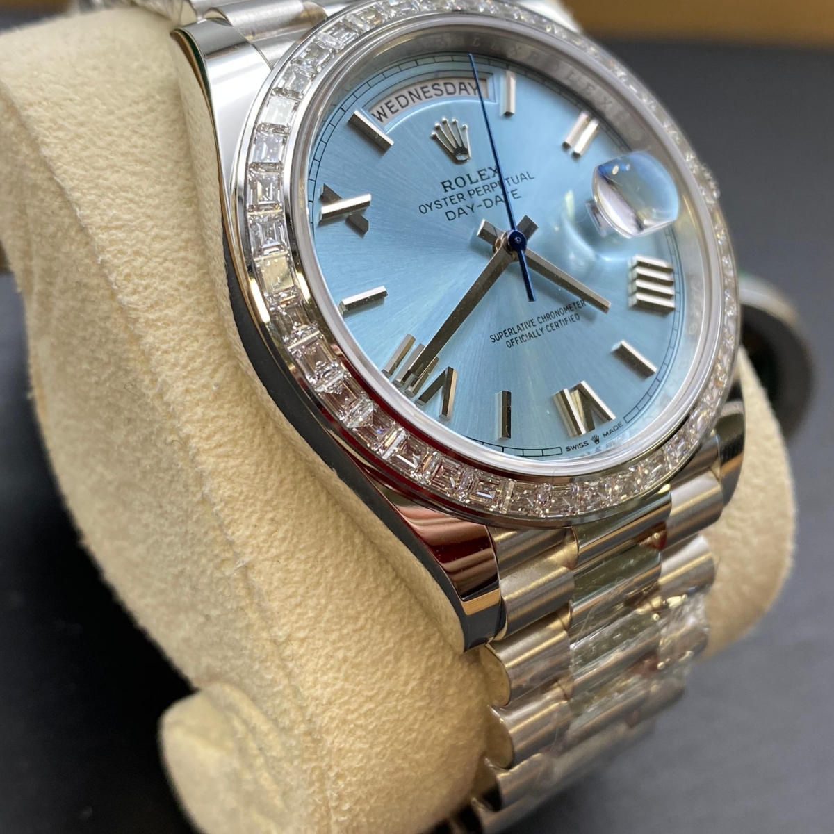 [Super Clone]RLX Day-Date 40mm 228396TBR-0030 Ice Blue Roman Dial