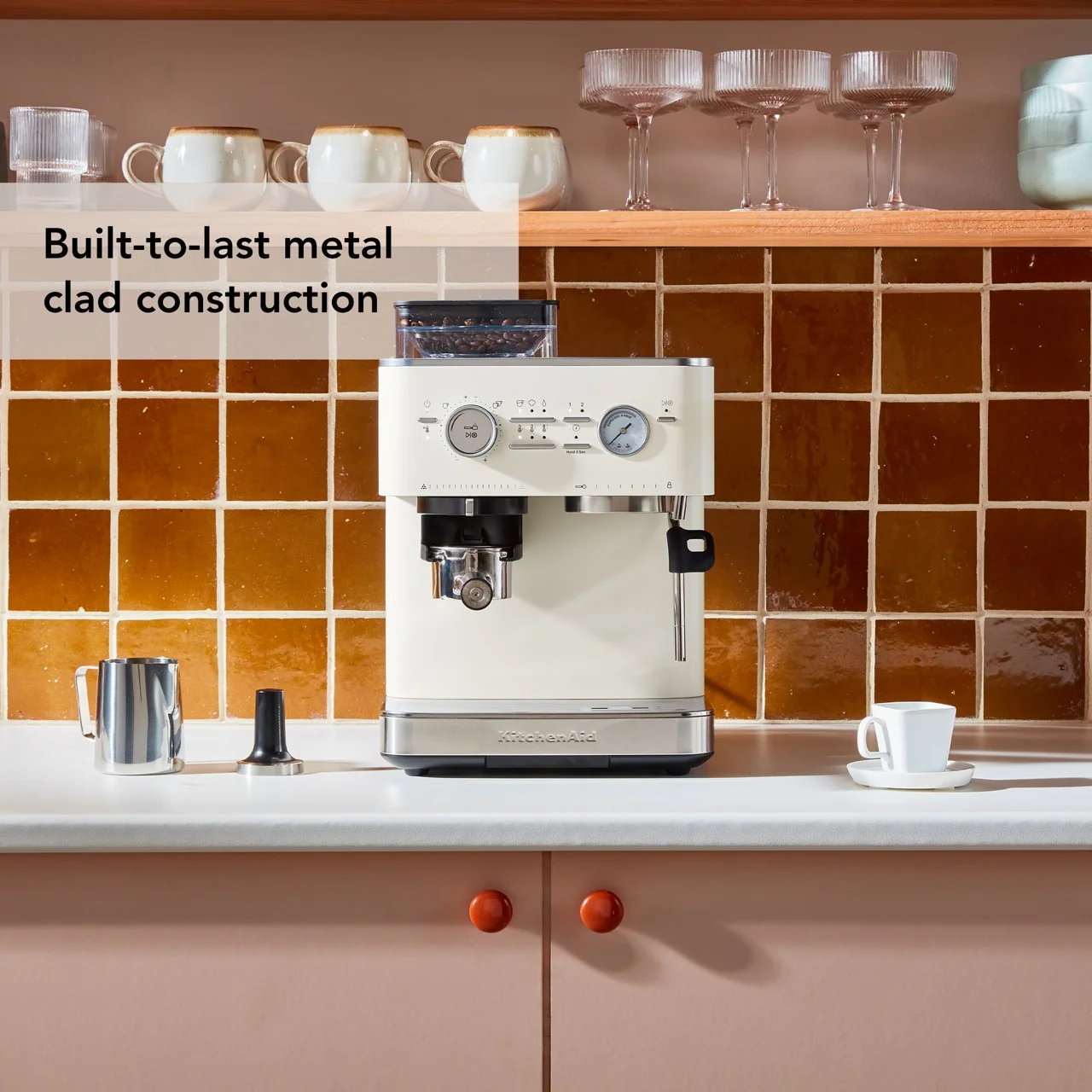 Semi Automatic Espresso Machine with Burr Grinder, KES6551(Candy Apple Red) - Image 8