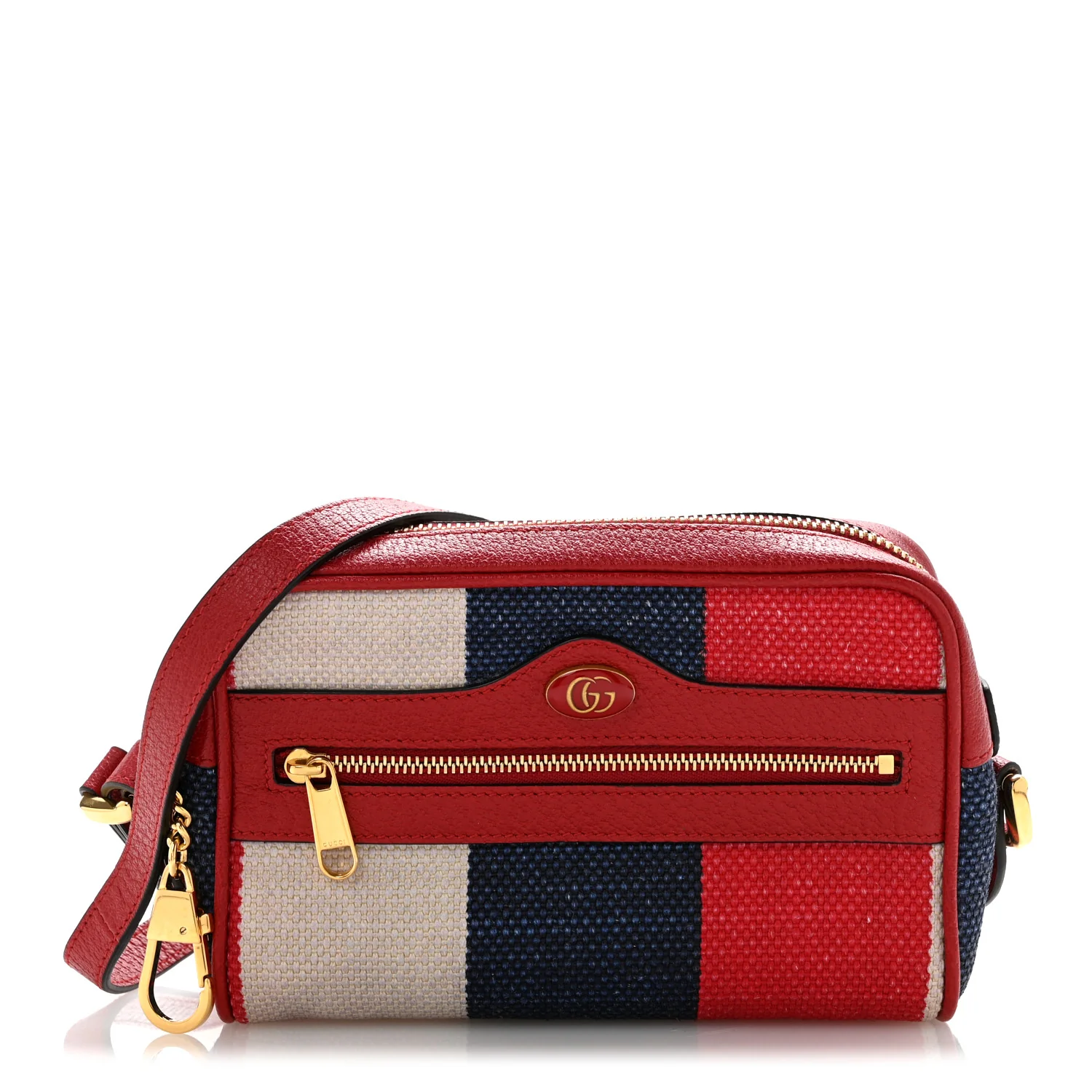Canvas Sylvie Stripe Mini Ophidia Camera Bag Mystic White Hibiscus Red Maritime