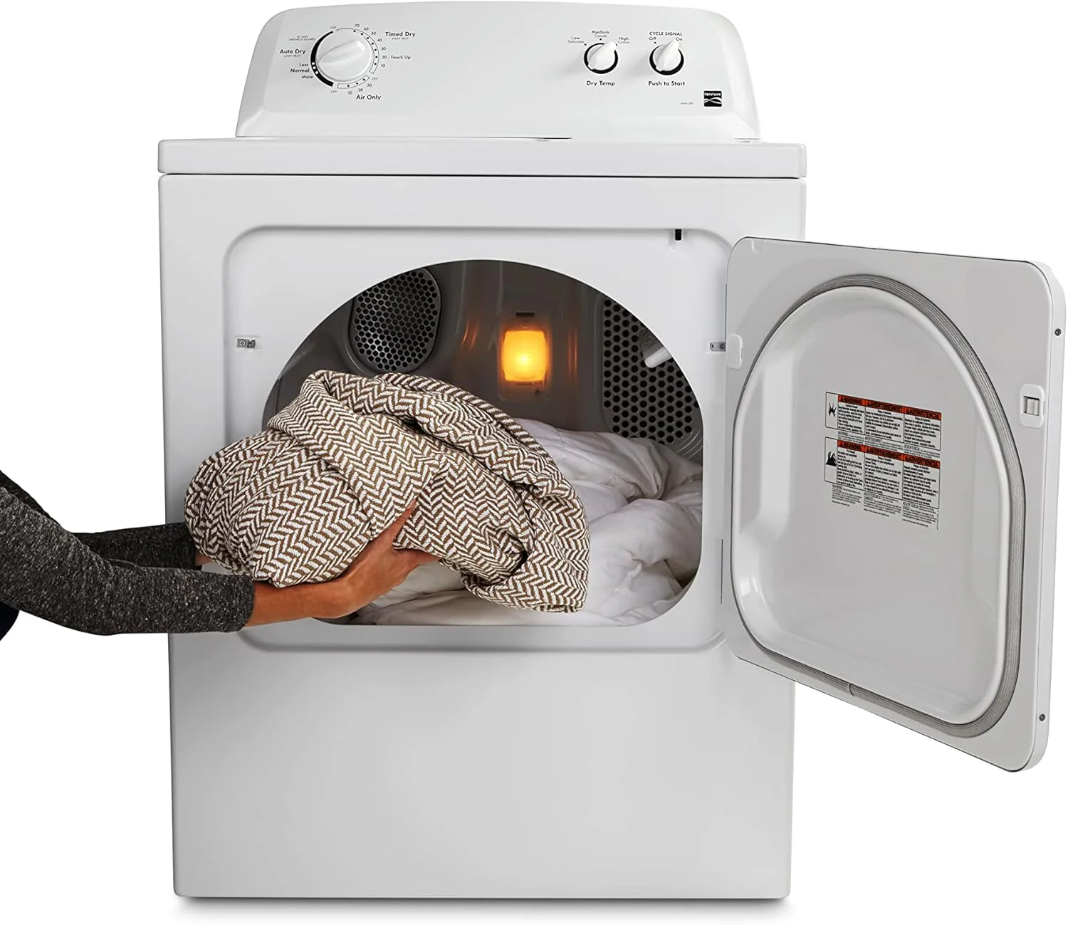 29′′ Front Load Electric Dryer with Wrinkle Guard and 7.0 Cubic Ft. Total Capacity. White