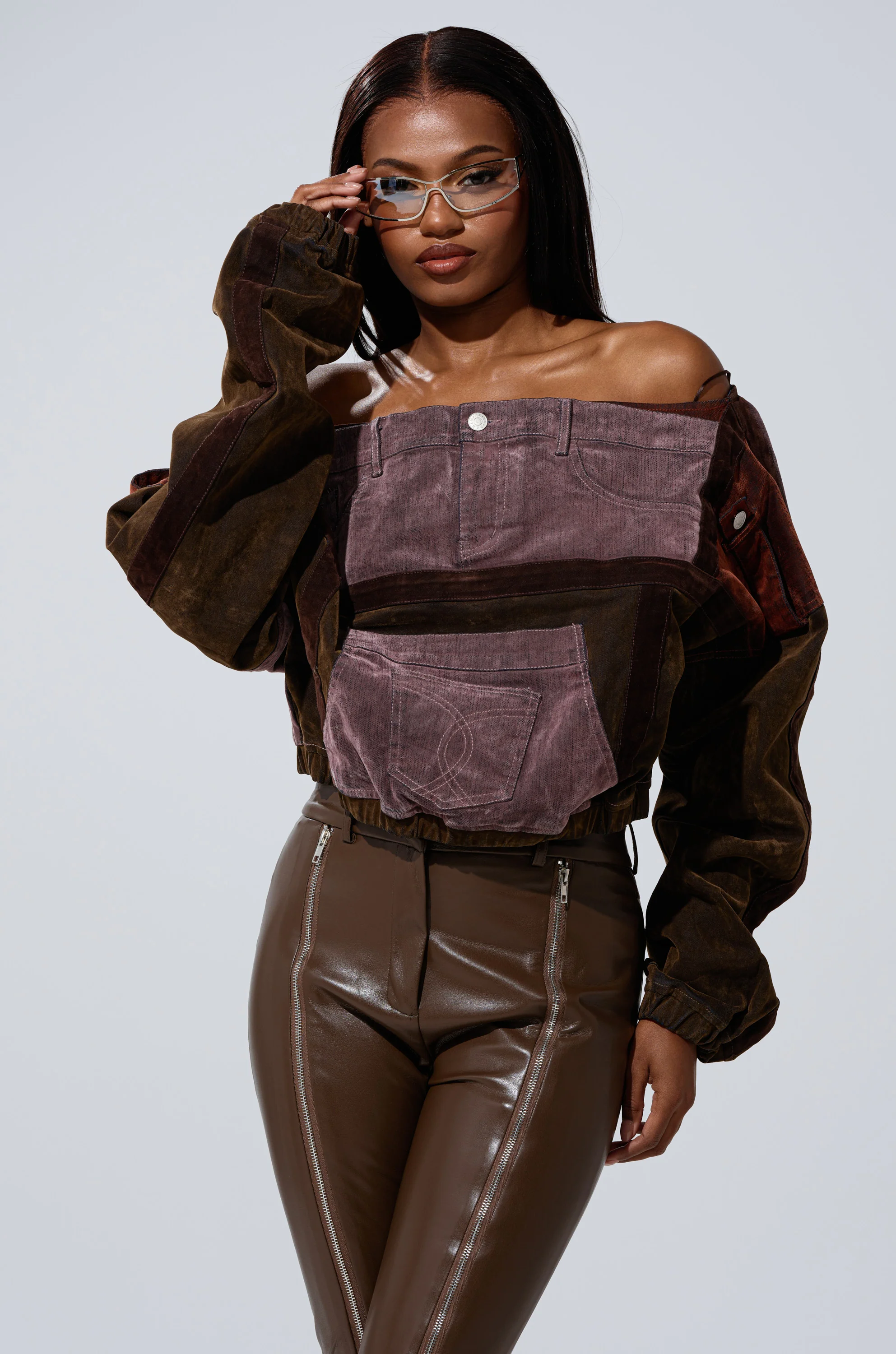 PATCH ME UP MINERAL WASHED SWEATSHIRT IN PURPLE - Akira Store