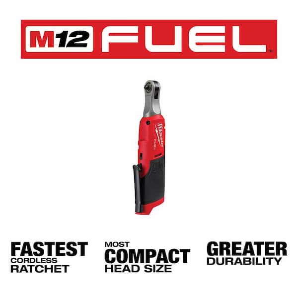 M12 FUEL 12V Li Ion Brushless Cordless High Speed 3/8 in Ratchet and M12 FUEL High Speed 1/4 in Ratchet Combo Kit Image 7