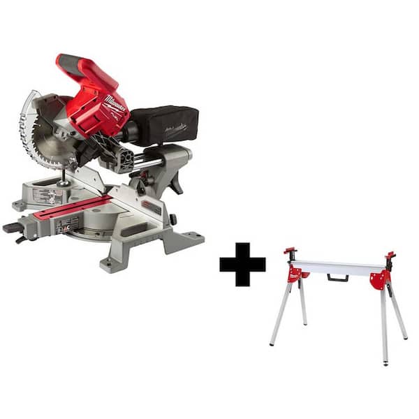 M18 FUEL 18V Lithium Ion Brushless Cordless 7 1/4 in  Dual Bevel Sliding Compound Miter Saw with Stand (Tool Only)