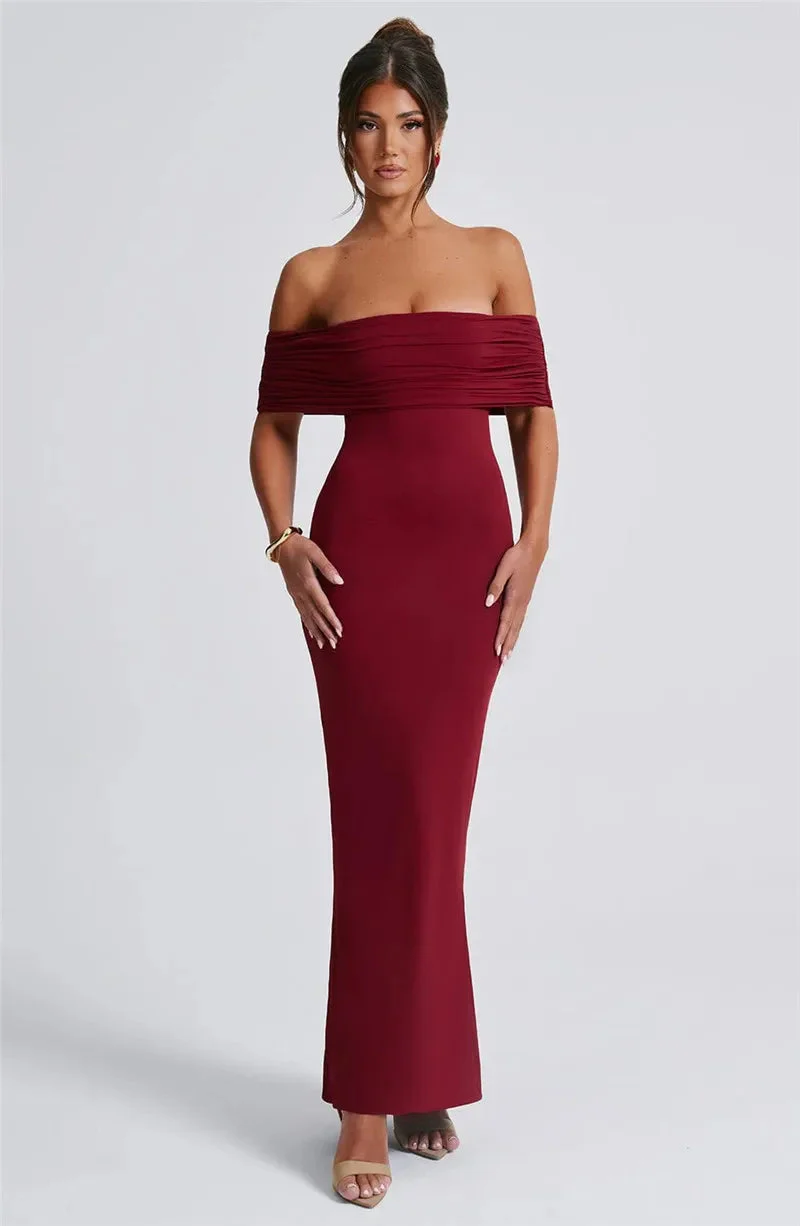 Robe maxi dos nu sans bretelles pour femmes