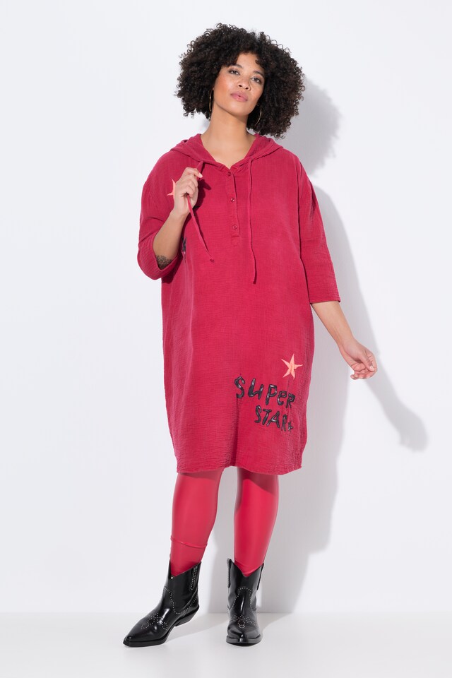 Muslin dress, oversized, stars, hood