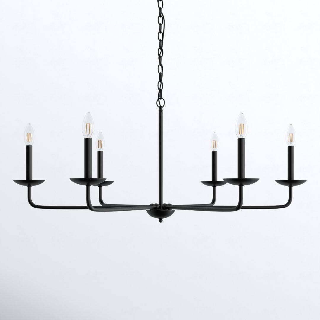 Baltray 6 - Light Candle Style Classic/Traditional Chandelier Joss & Main Finish: Black, Size: 18.5